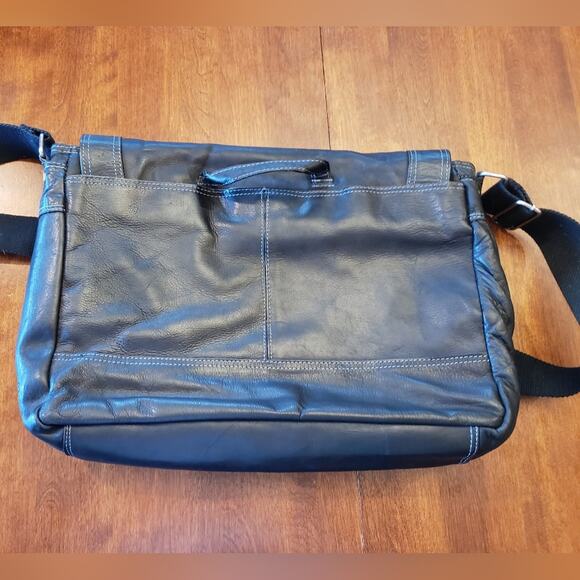 eBags vintage leather computer bag black - Picture 9 of 15